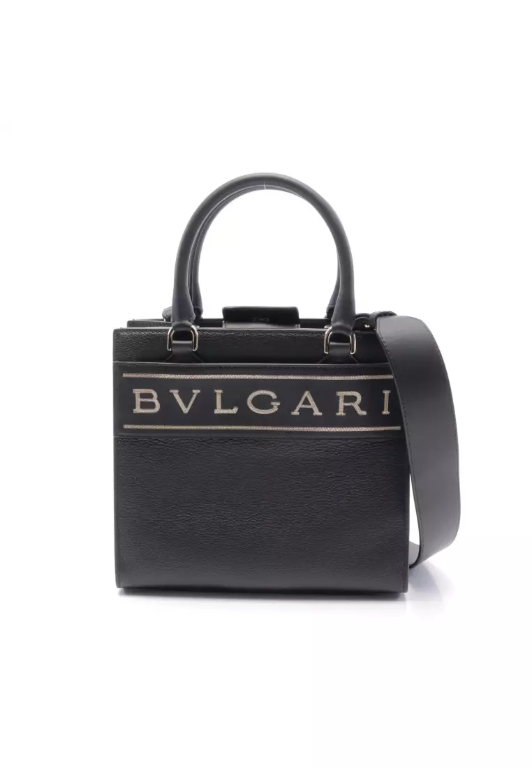 Buy Bvlgari Pre-Loved Bvlgari Bvlgari logo Handbag leather black