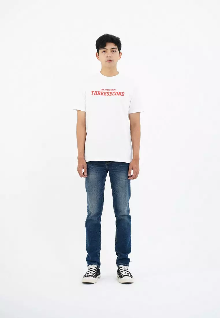 3Second Men's T-Shirt Short Sleeve Regular Fit Cotton Logo Script Barley OL-C640125
