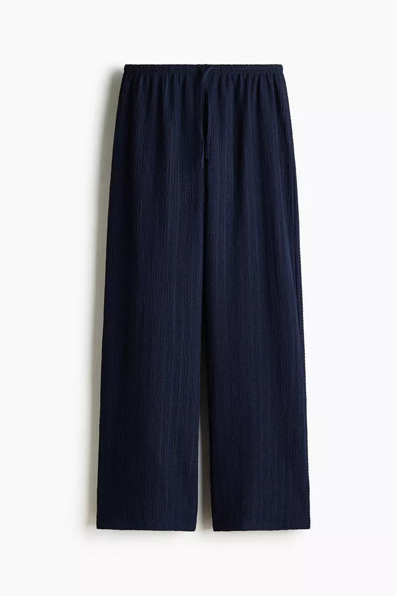 Textured jersey drawstring trousers