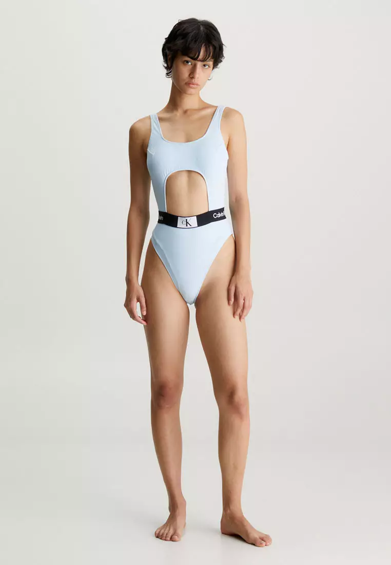 CALVIN KLEIN Cut Out One Piece Swimsuit - White