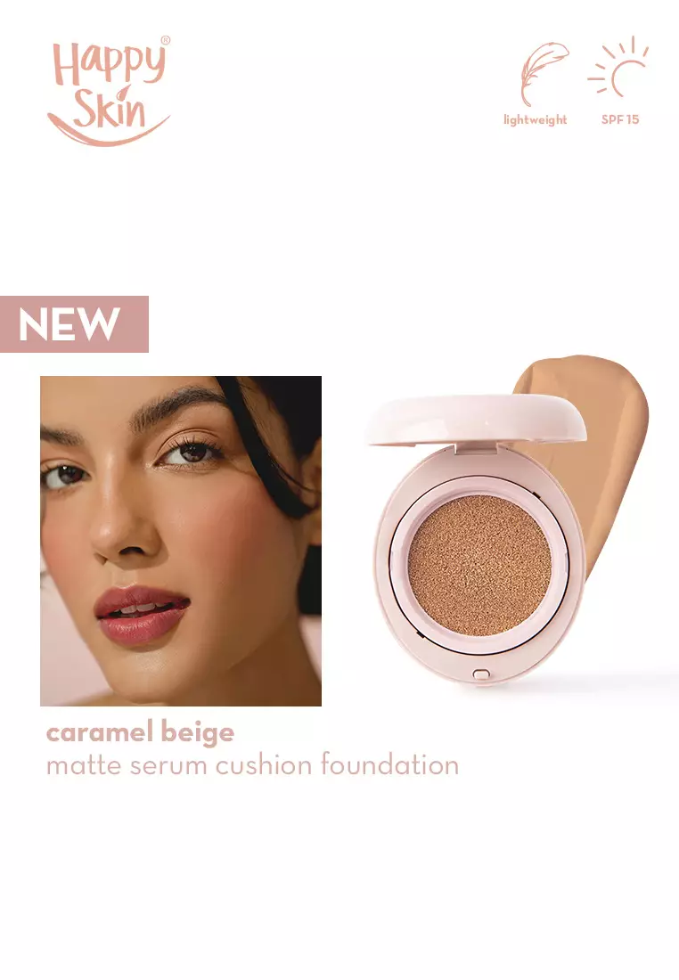 Discount on Happy Skin  shoes - SKU: Second Skin Matte Serum Cushion Foundation Spf15 In Caramel Beige