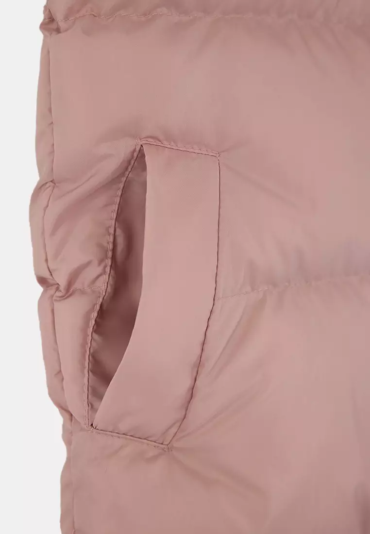 Pink Girl's Straight Stand Collar Regular Long Sleeve Vest Tkdaw26Ye00000