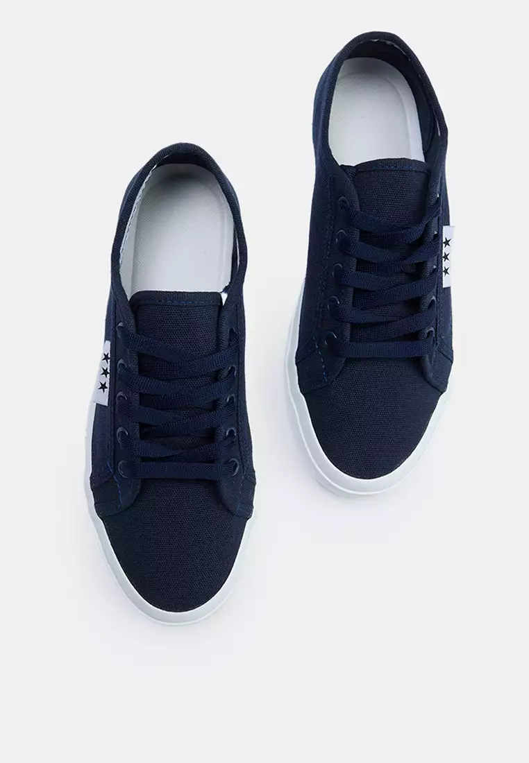 Lace-Up Flat Sole Sneakers