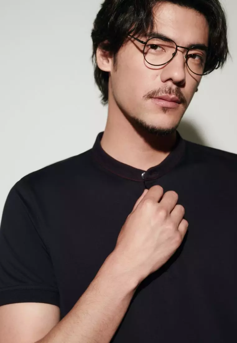 Non-Iron Pure Cotton Stand Collar Polo Tee