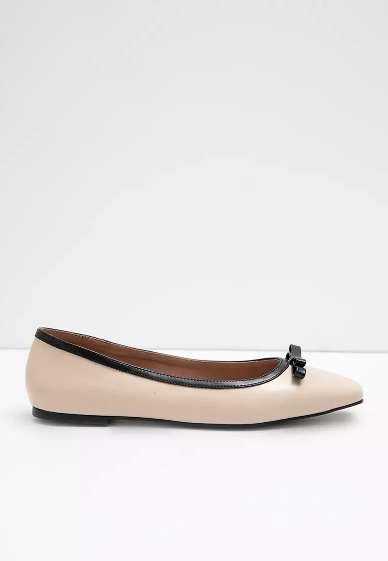 Sofia Celisha Bow Flat Cream-Black