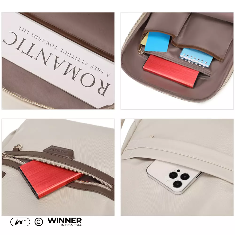 Tas Ransel Laptop 14 inch Oxford Anti-Air Backpack Korean Style (T14-026-6169) - Warna Hitam 14 inch