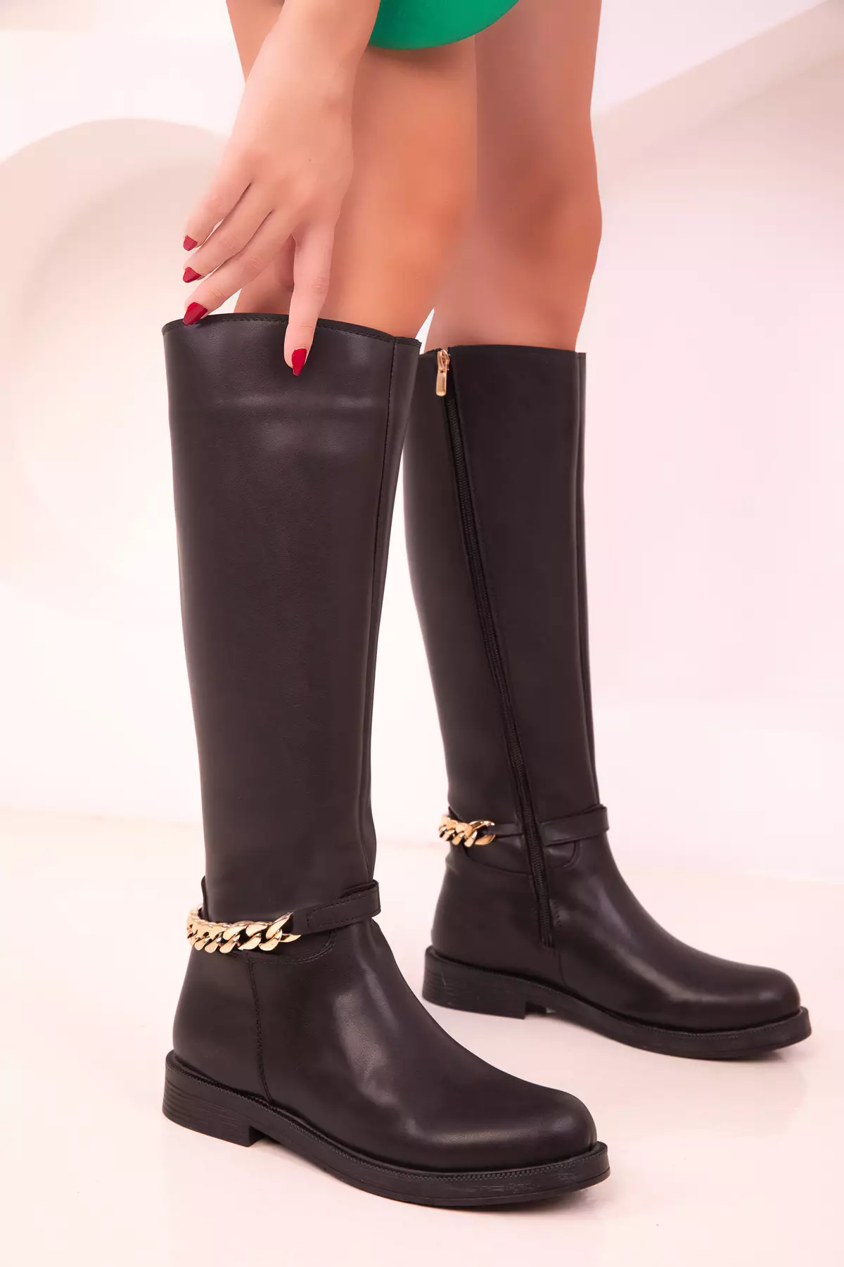 Chain Long Boots