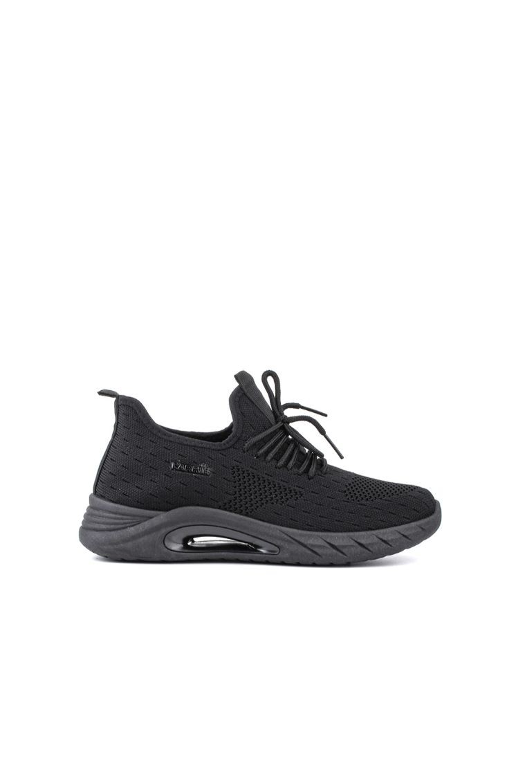 LARRIE Women Black Lace Up Fit Cushioned Sneakers