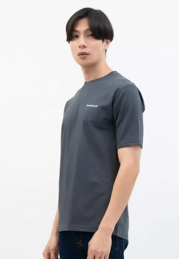 Kaos Polos Pria Premium Katun Combed Lengan Pendek Abu Tua