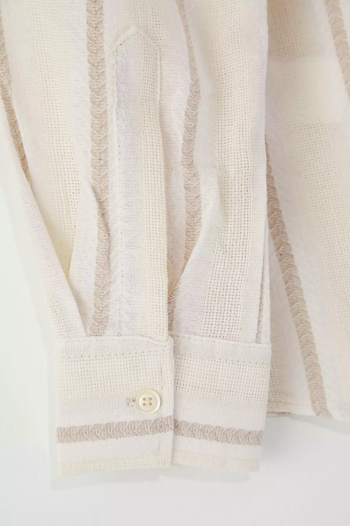 Ecru Regular Fit Striped Shirt TMNSS25GO00071