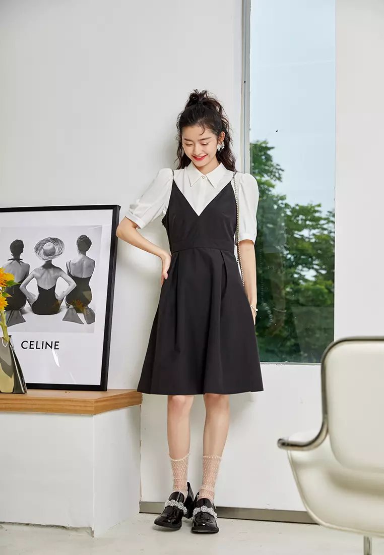 V-Neck Spaghetti Strap Midi Dress