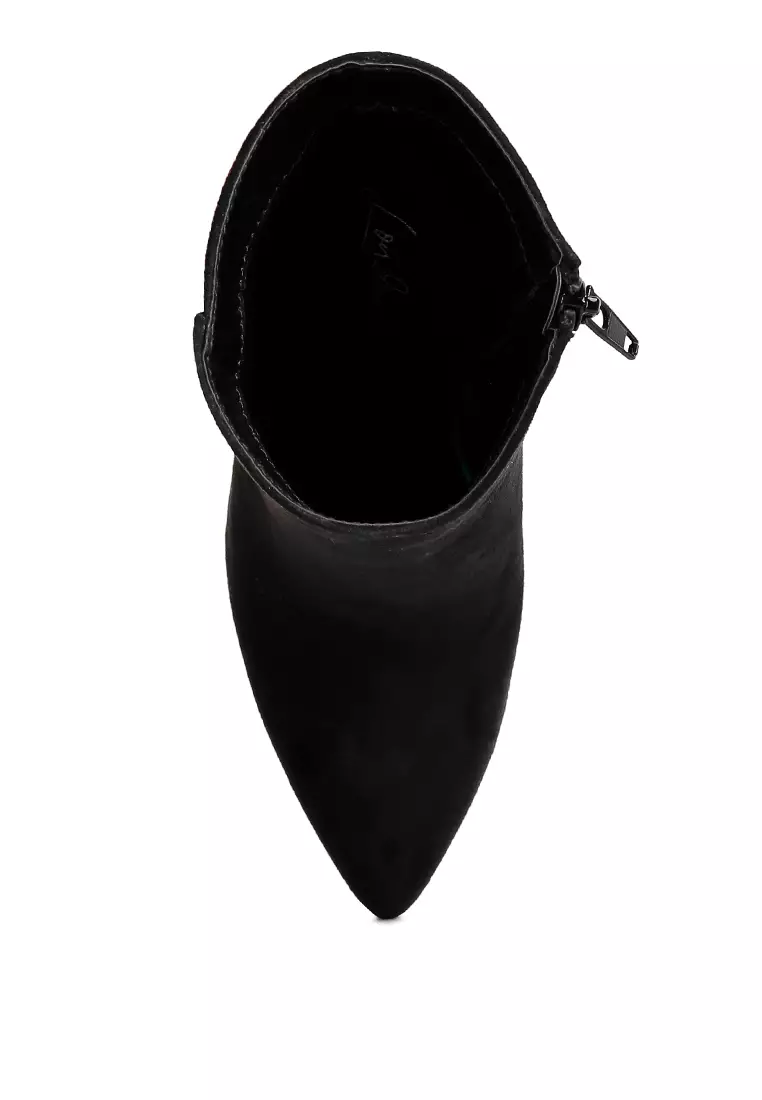 Sepatu Bot Semata Kaki Bertumit Blok Hitam