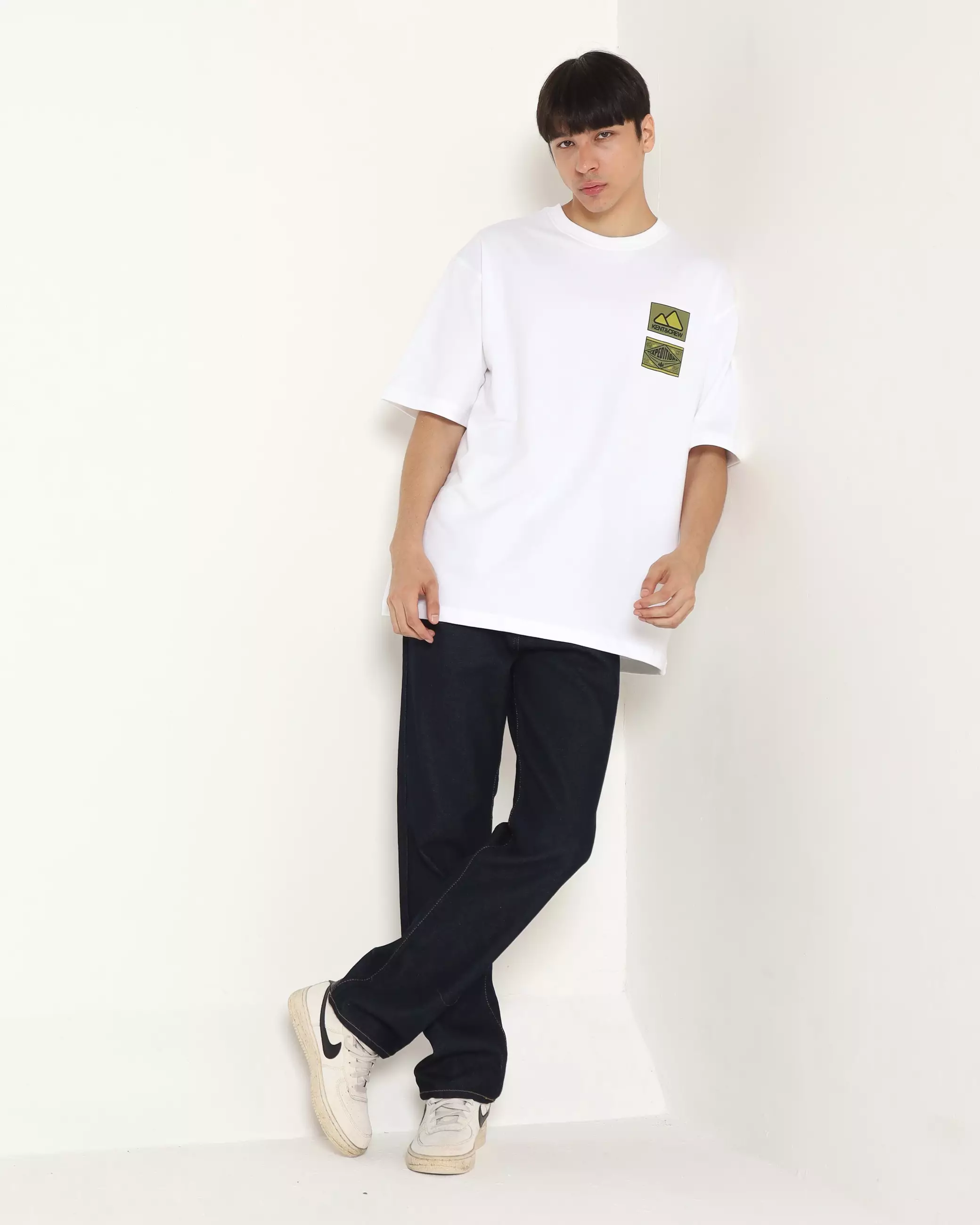 MEN'S WHITE PRINT CASUAL STREETWEAR SHORT SLEEVE T-SHIRT