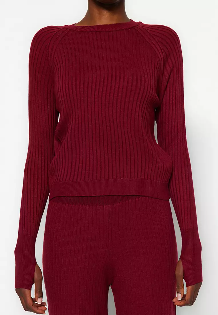 Ribbed Knitted Sweater and Pants Sets