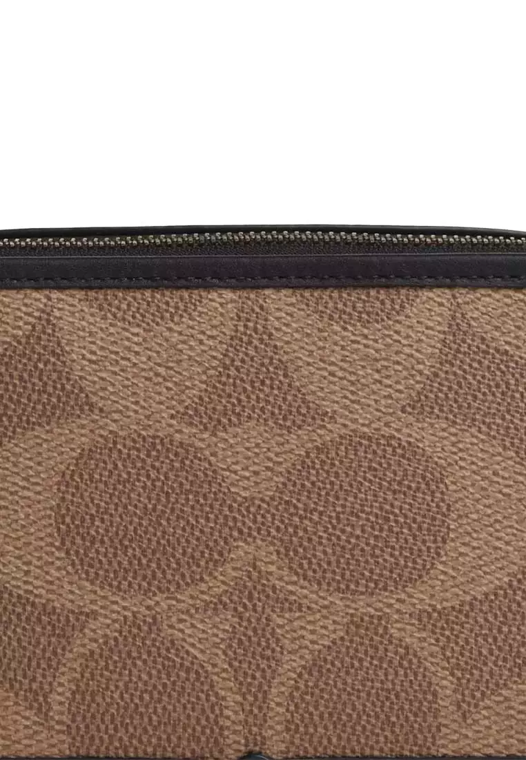Wyatt Crossbody Bag In Blocked Signature Canvas Sand/Tan CAB80