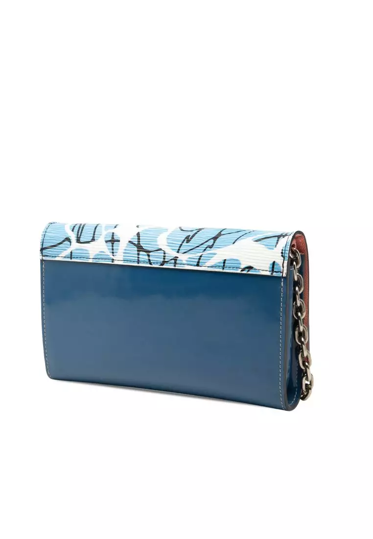 Pre-Loved Louis Vuitton Epi Aqua Twist Wallet On Chain
