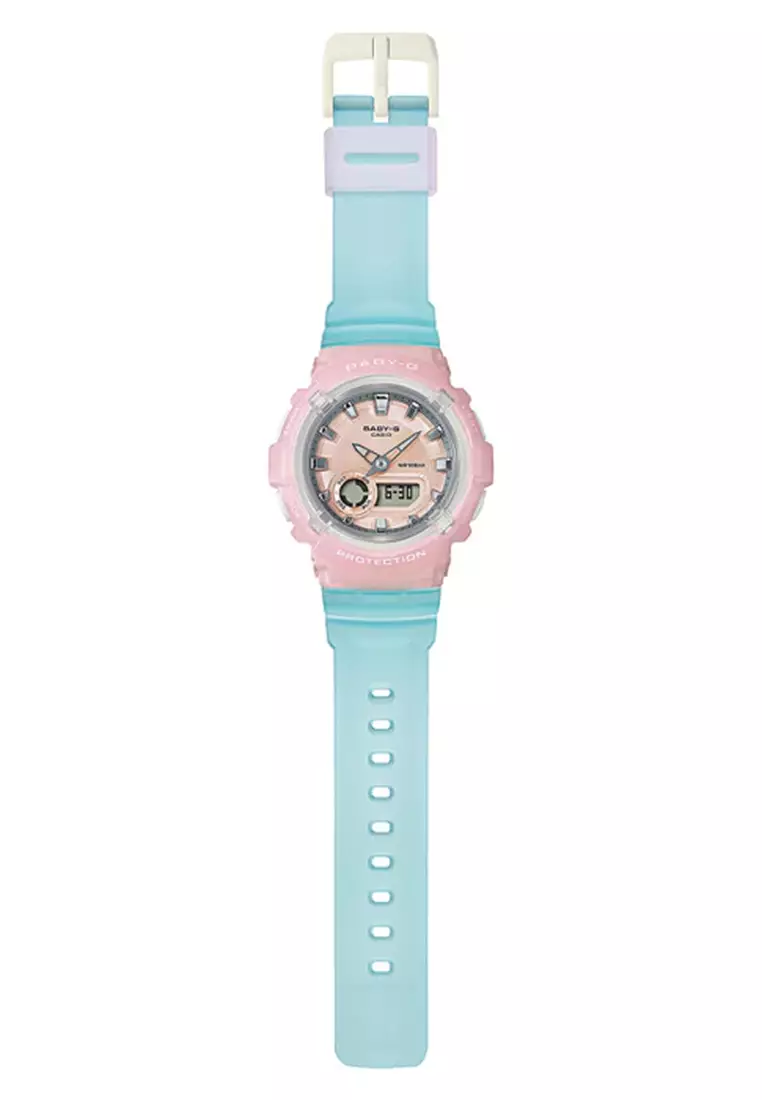 Casio Baby-G - Jam Tangan Wanita - Pink - Light Blue Resin Strap - BGA-280-4A3DR