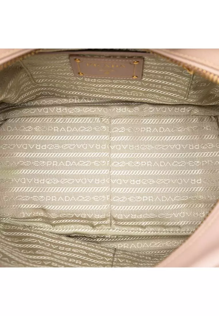 Pre-Loved Prada Small Saffiano Square Bauletto Satchel