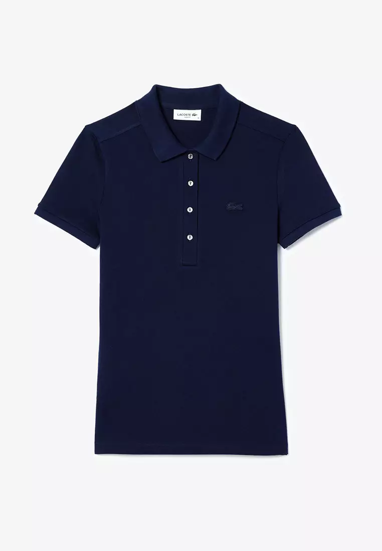 L.12.D Slim Fit Stretch Mini Piqué Polo Shirt