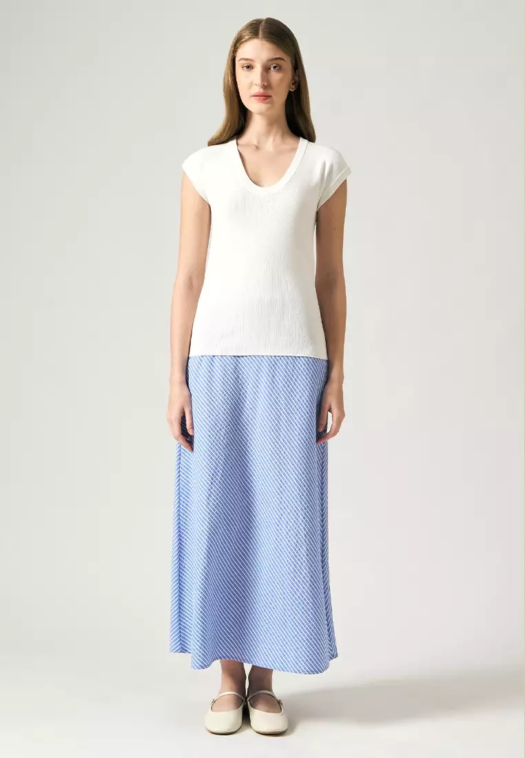 Scoop Neck Flat Knit Top