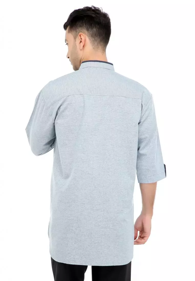 Baju Koko Gamis Muslim Pria Arfan - Biru