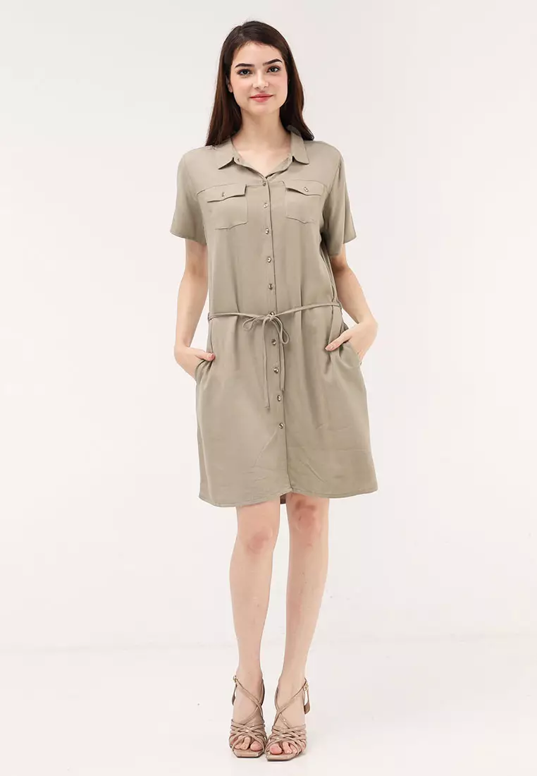 Short Slvs. W/ Collar Dress