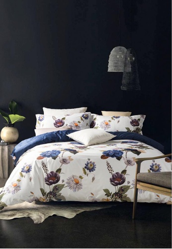 MOCOF white and blue and multi and navy REAL Tencel Printed SONYA Duvet Cover Set Bedsheet 1200TC 71B9CHL4F06039GS_1