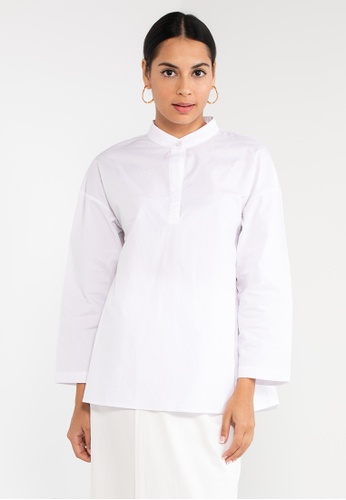 ZALIA BASICS white Cotton Back Detail Shirt B527DAA9C48757GS_1