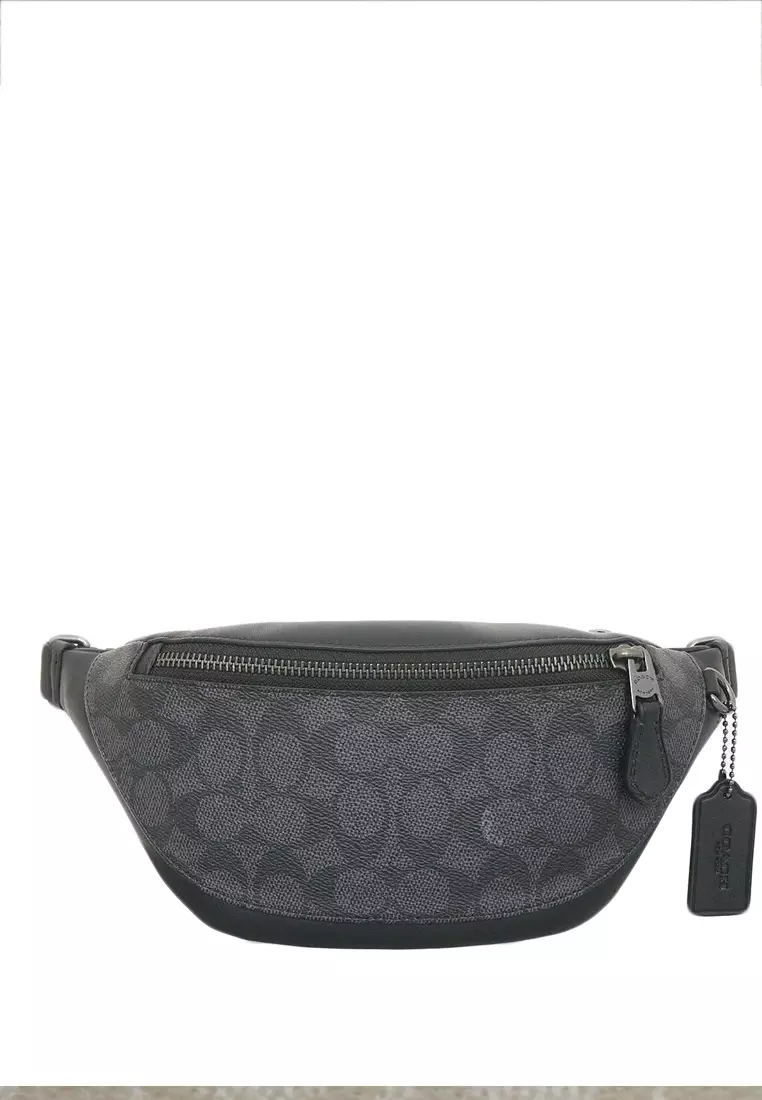 Buy Coach Mens Warren Mini Belt Bag In Signature Canvas - Charcoal