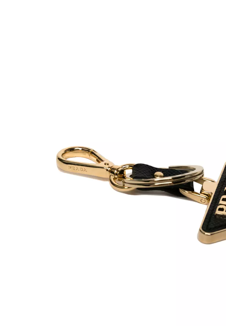 Prada Prada Saffiano Leather And Metal Keychain