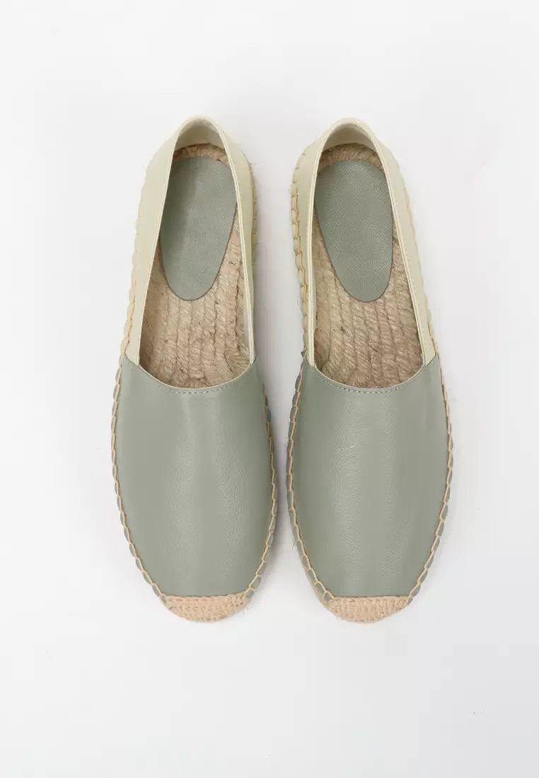 Color Matching Lamb Leather Espadrilles HB7102