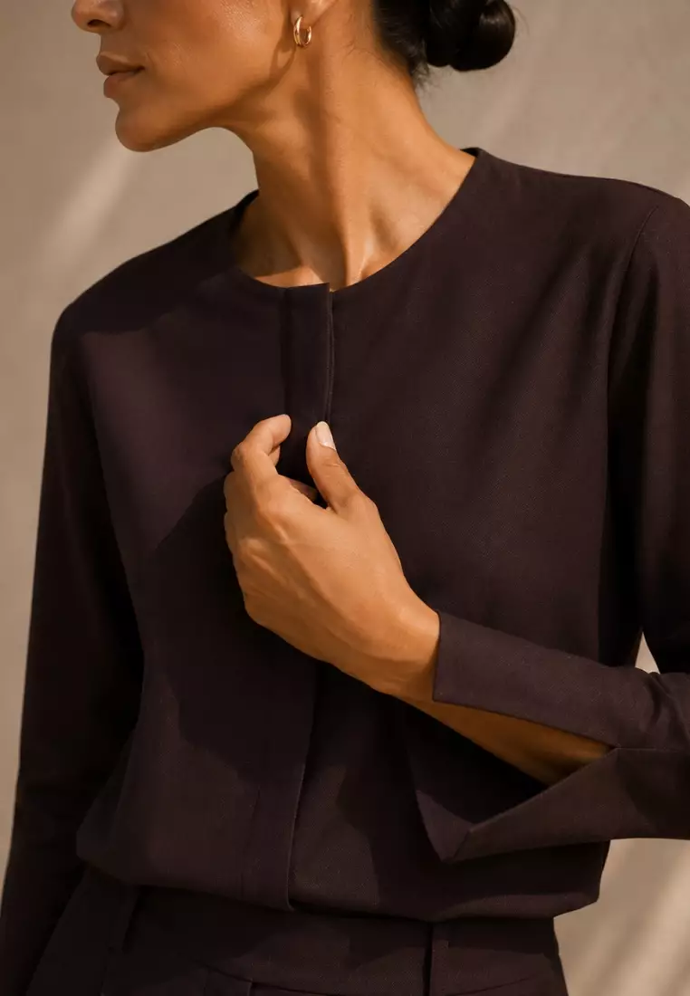 Demure Signature – Noéra Linen Set  Espresso Brown