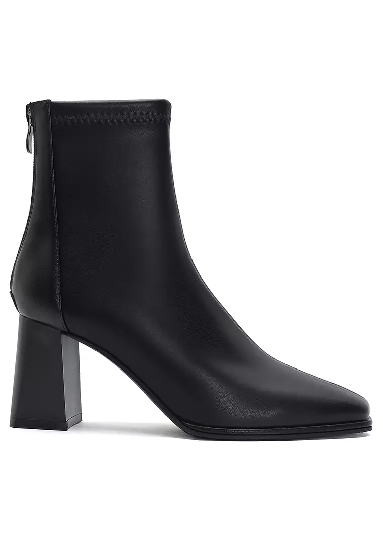 Discount on Twenty Eight Shoes  shoes - SKU: 7cm Square Toe Microfiber Leather Ankle Boots 969-2