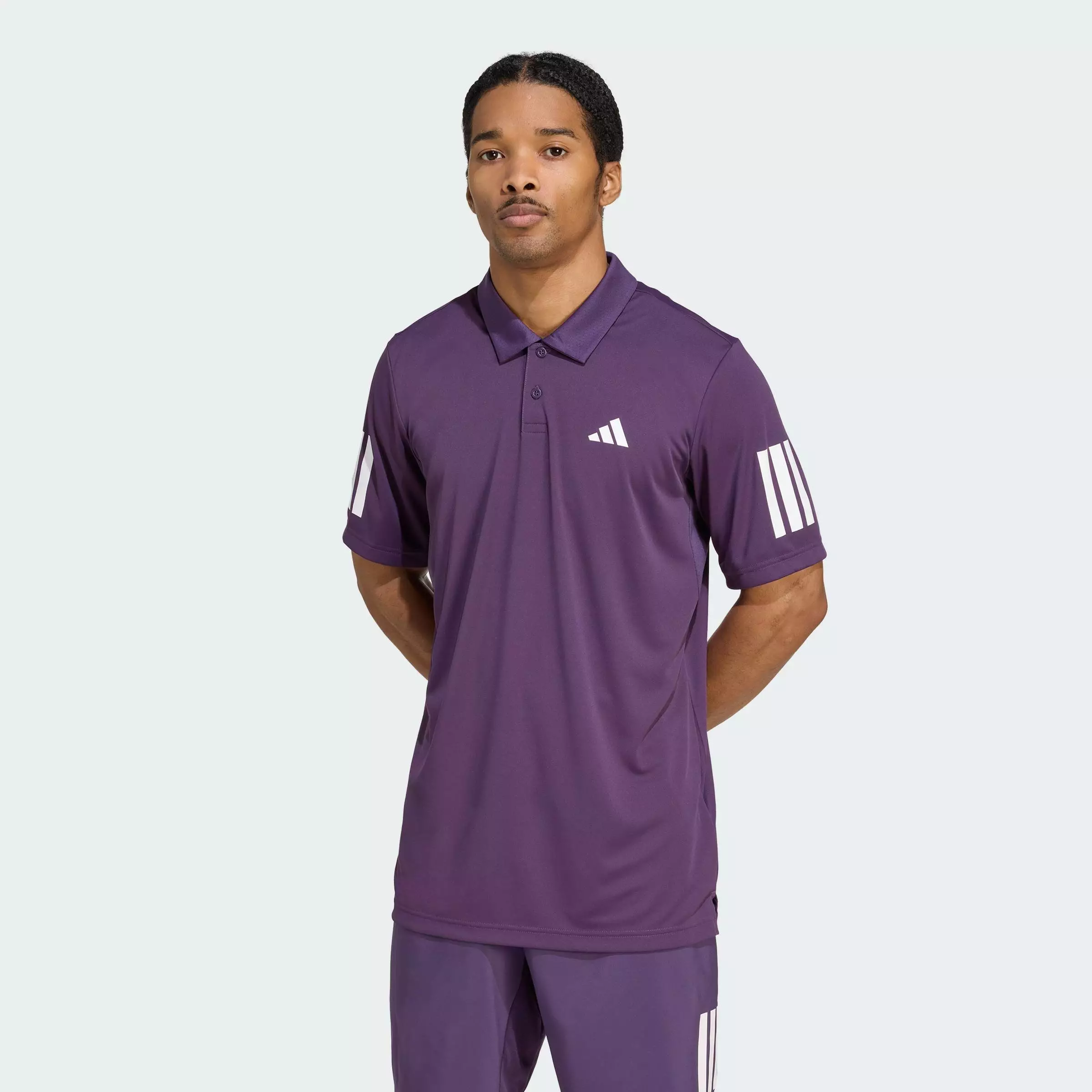 Tennis Club Tennis 3-Stripes Polo Shirt Men Purple JY2901