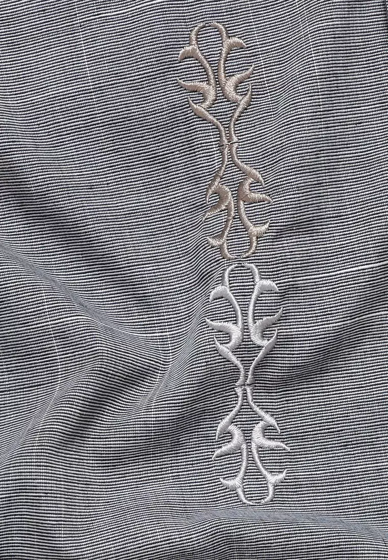 Jobb Ajmal Baju Koko Pria Lengan Panjang Regular Fit Abu-Abu