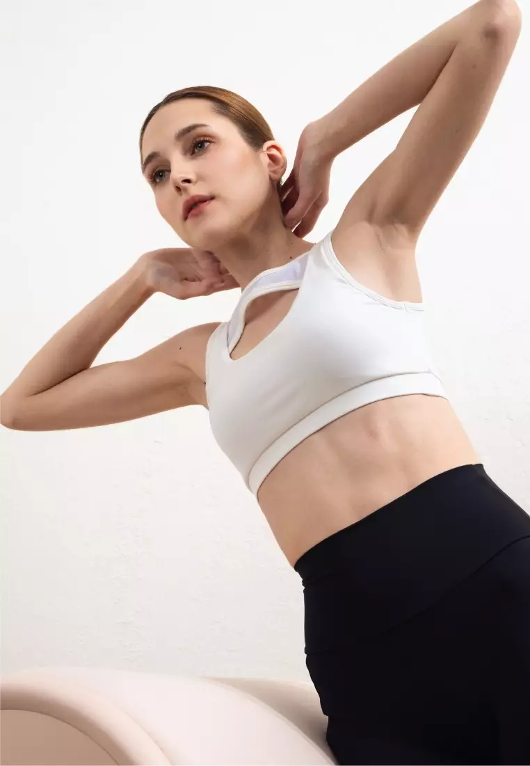 Flex Mesh Sports Bra - Pearl