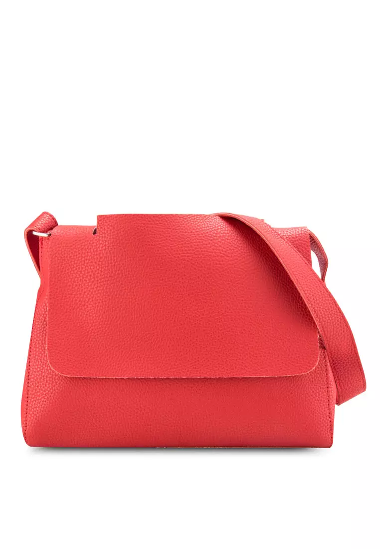 Simple Front Flap Shoulder Bag A10110RD