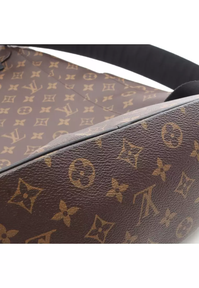 Pre-Loved Louis Vuitton Christopher MM monogram macassar Backpack rucksack PVC leather Brown black