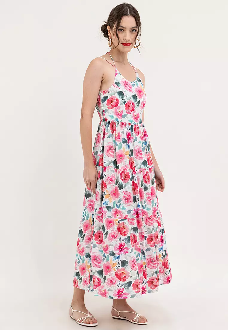 Lara Tie Back Tiered Dress