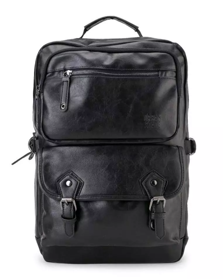 Pu Buckled Zipper Backpack