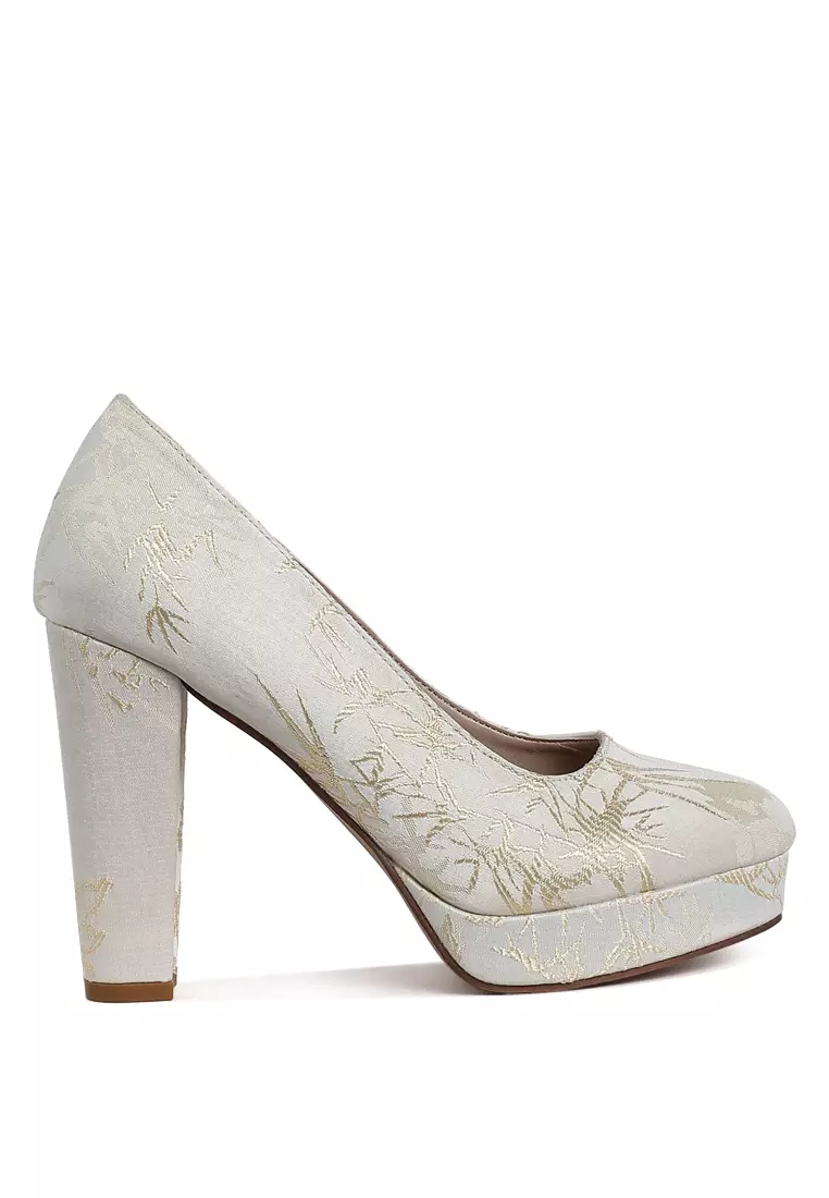 Discount on London Rag  shoes - SKU: Platform Block Heel Pumps In Beige