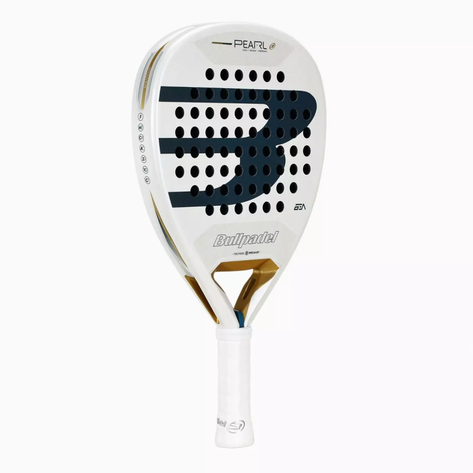Raket Padel BULLPADEL Pearl 2026 350-355g White Gold