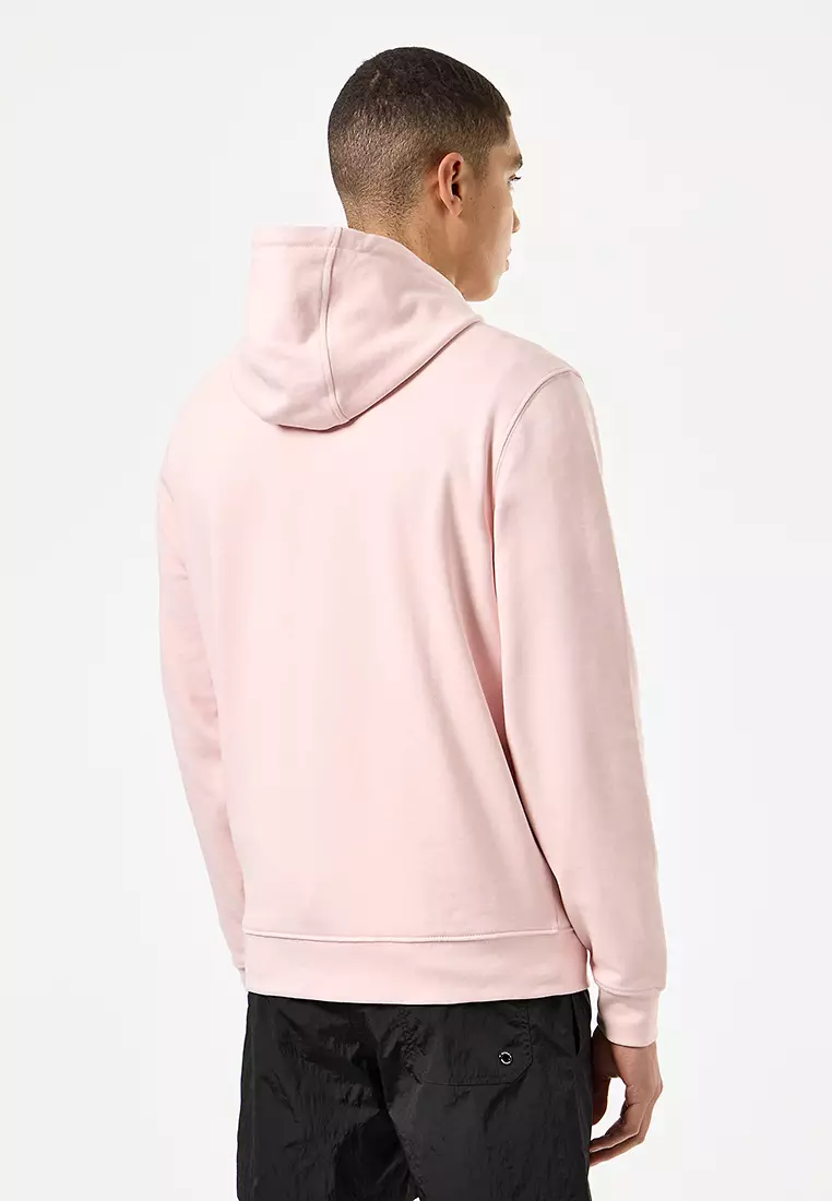 MENS PALE BLUSH RIBBE BADGE HOODIE