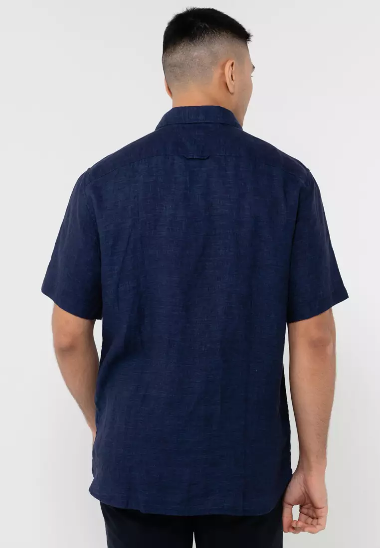 Tommy Hilfiger Short Sleeves Regular Fit Linen Shirt - Tommy Hilfiger ...