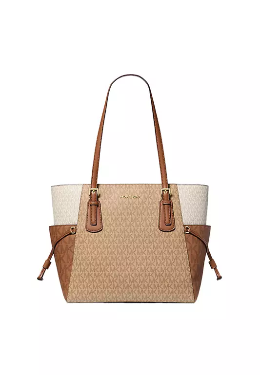 Voyager Large Color-Block Signature Logo Tote Bag