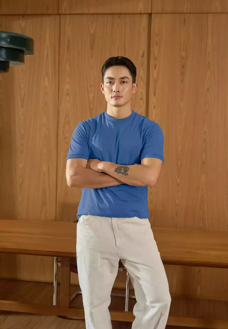 Kale Beta Steel Blue / Kaos Polos Pria Lengan Pendek