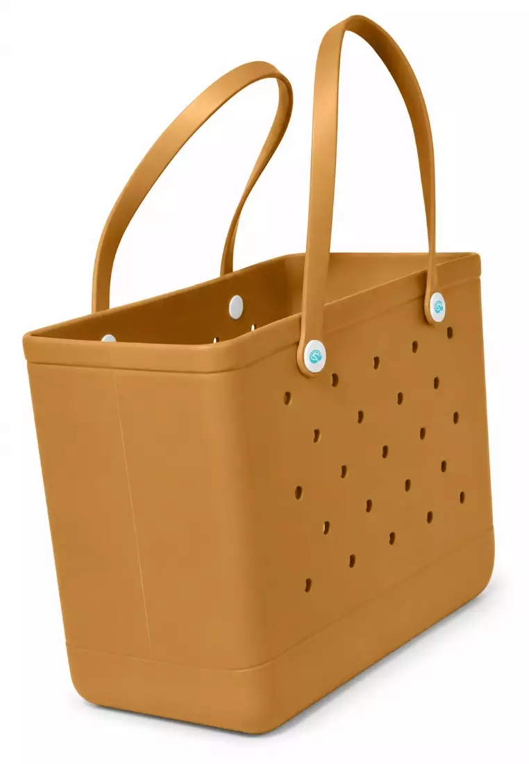 Heavy-Duty Waterproof EVA Rubber Tote Bag Utility Grocery Bag Washable Beach Bag - Autumn Sunset