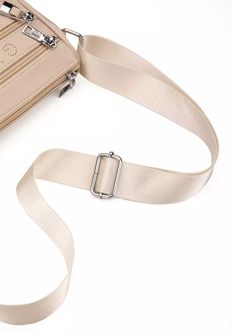 GYKACO FUMIKO Beige - Tas Wanita Sling Bag - Fashion Top Handle Bag (Import)