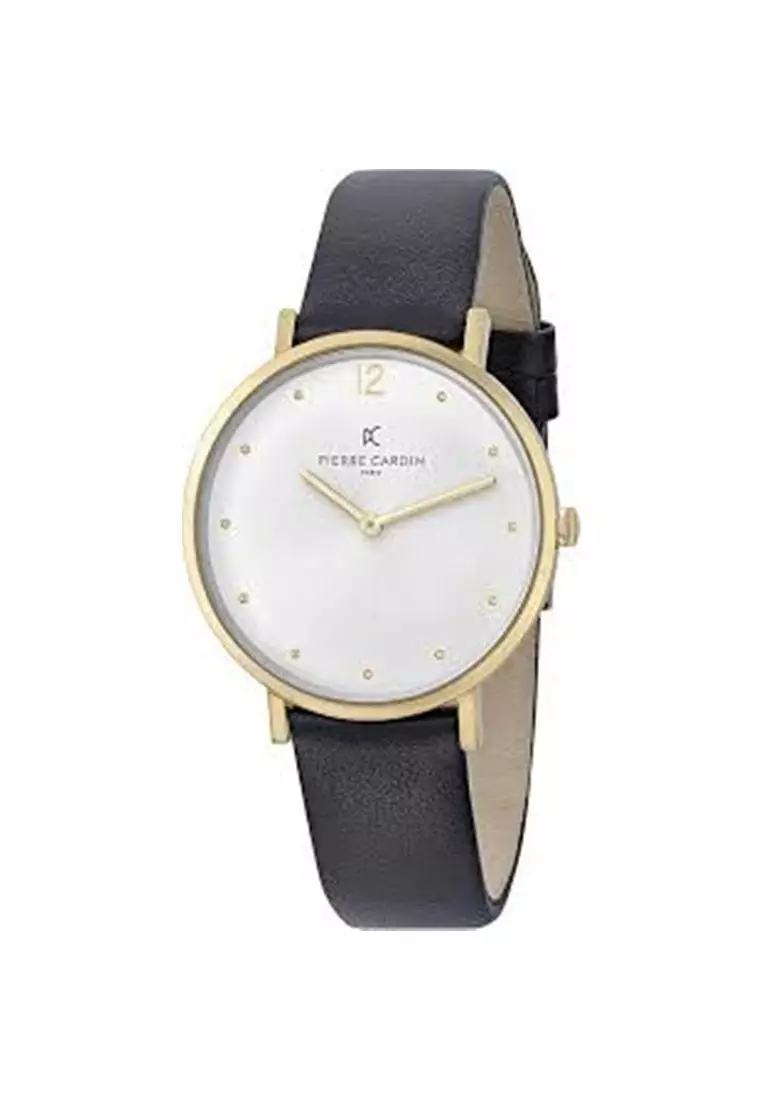 Jam Tangan Wanita - Wanita Pierre Cardine Belleville Simplicity Black Leather Watch CBV.1009