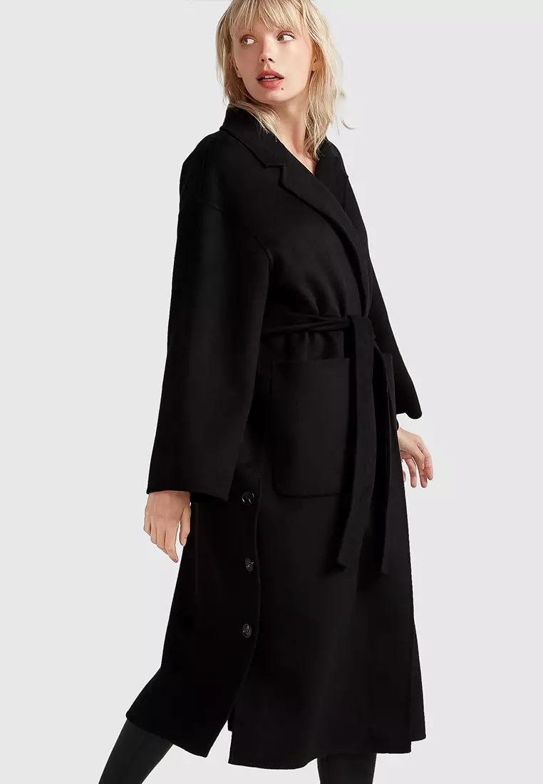 Wide Awake Split Hem Overcoat